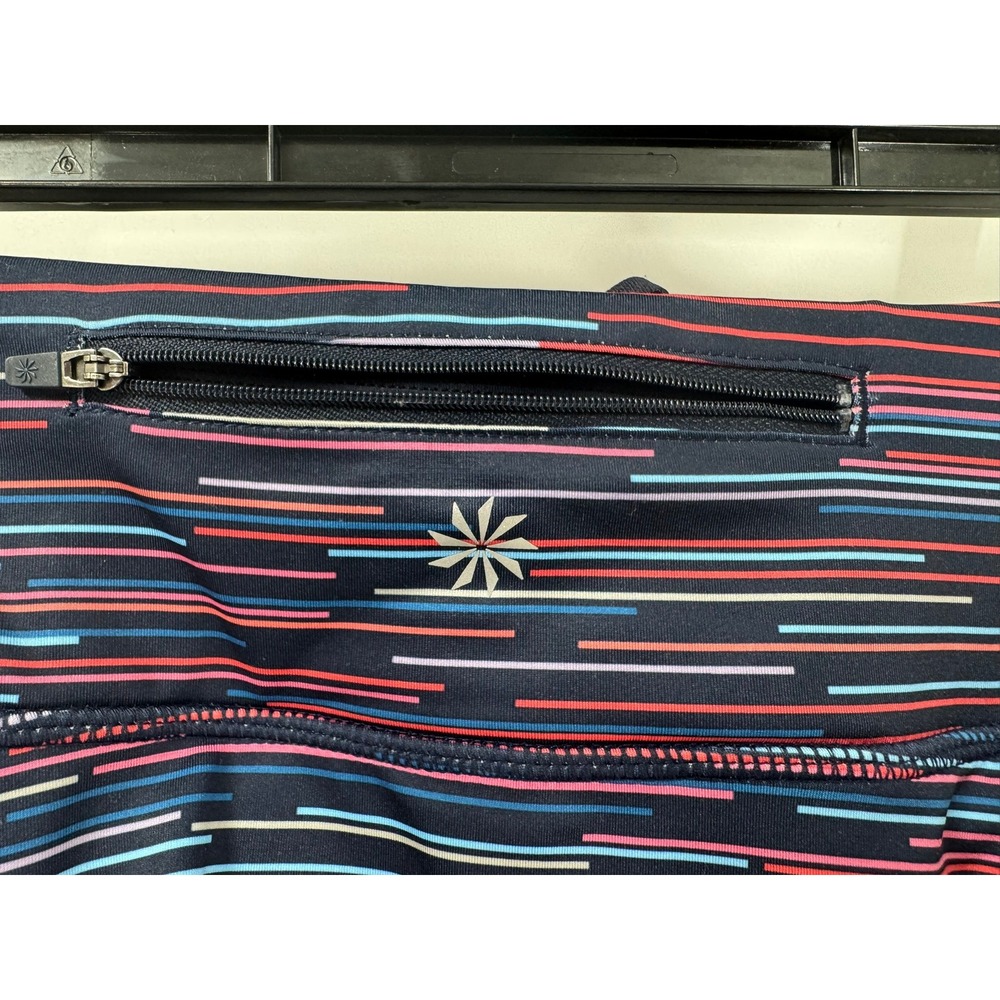 Athleta Women's Striped Athletic Spacedye Swagger Skort XS Navy Pink Blue Coral - Picture 2 of 7